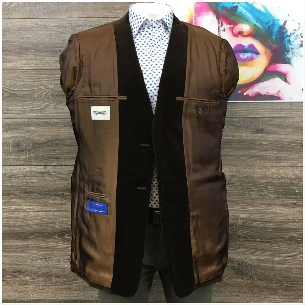 NORDSTROM Mens Blazer Sport Coat Casual Two Button Jacket Size 44L Corduroy Suit